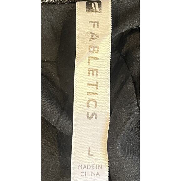 Fabletics Women's Milano Coat Large Gray Black Faux Leather Zip Sleeves Jacket - Picture 11 of 11